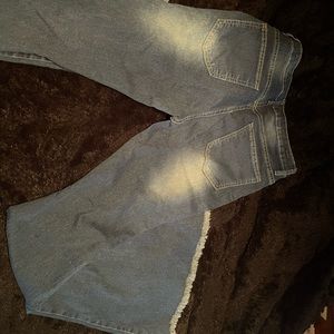 Bell bottom distressed jeans